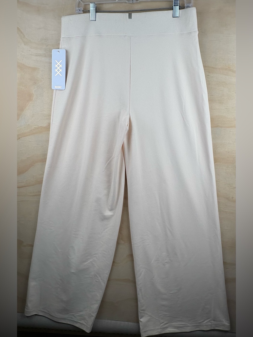 NWT Rhone Ripple Sweatpant Wide Leg Women’s Large Ribbed Cream Zen Lounge